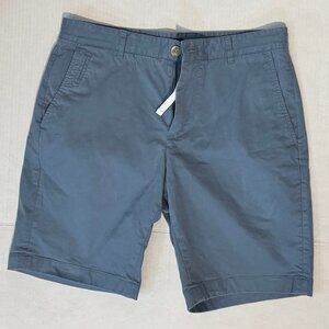 Vince Griffith Chino Shorts Slim Fit Mens 30 Blue Gray Flat Front Stretch Italy